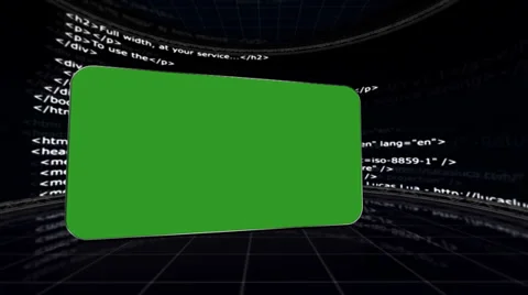 HTML Room and Green Screen Monitor, with Alpha Channel Stock Footage 33370523
