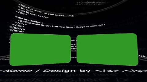 HTML Room and Green Screen Monitor, with Alpha Channel Stock Footage 33371728
