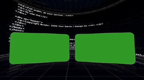 HTML Room and Green Screen Monitor, with Alpha Channel Stock Footage 33373608