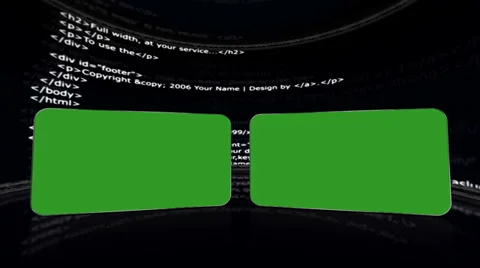 HTML Room and Green Screen Monitor, with Alpha Channel Stock Footage 33373954
