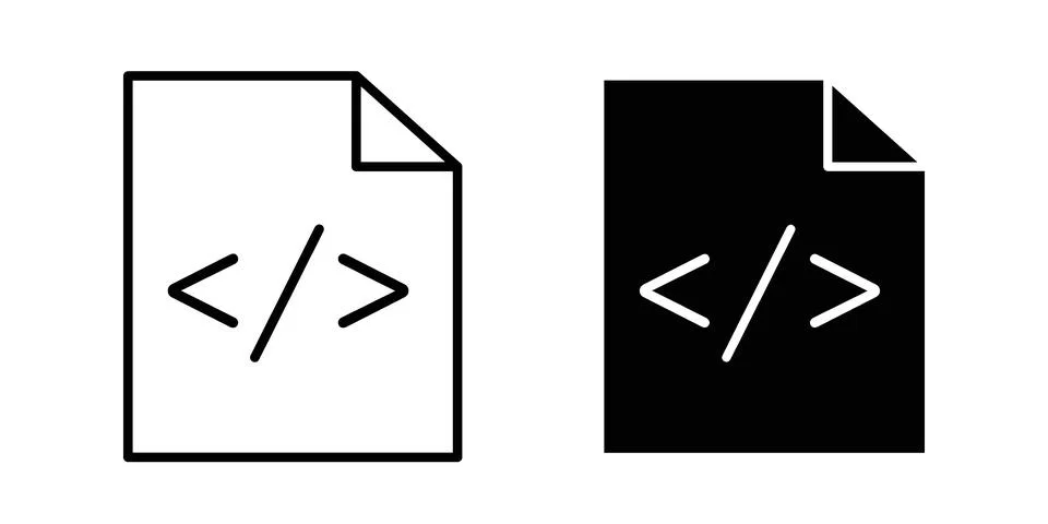 HTML script icon bundle for website design projects Stock Illustration
