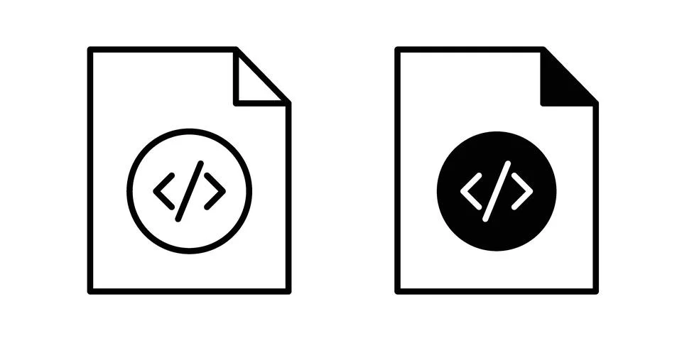HTML script icon for web projects Illustration