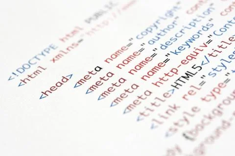 HTML Script Stock Photos