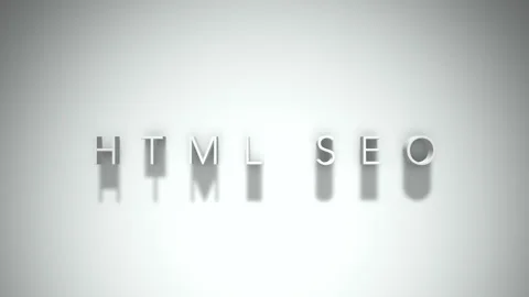 Html seo 3D title animation with shadows on a white background Stock Footage 297018847