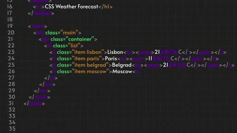 HTML simple code animation. Programming, IT concept Stock Footage 149541086