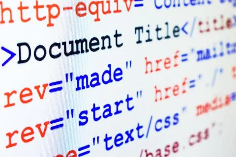 Html source code of web page with title Stock Illustration