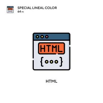 Html Special lineal color icon. Illustration symbol design template for web m Illustrazione stock