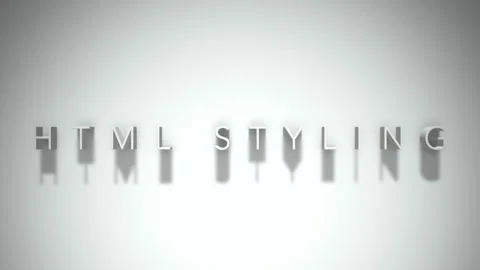 Html styling 3D title animation white text on a white background Stock Footage 299369057