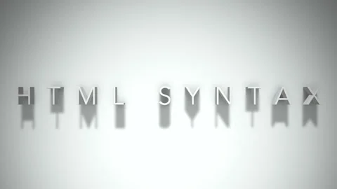 Html syntax 3D title animation with shadows on a white background Stock Footage 297268718