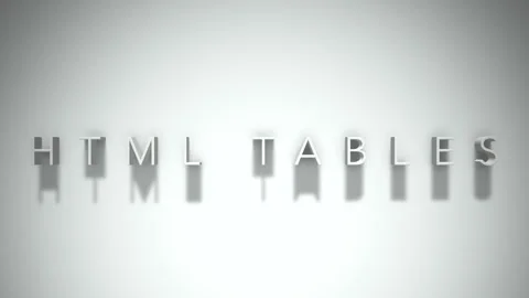 Html tables 3D title animation with shadows on a white background Stock Footage 297018919