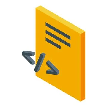 Html tag appearing from yellow notepad representing front end development 스톡 일러스트