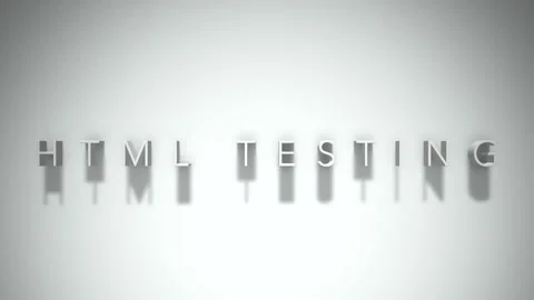 Html testing 3D title animation white text on a white background Stock Footage 299369047