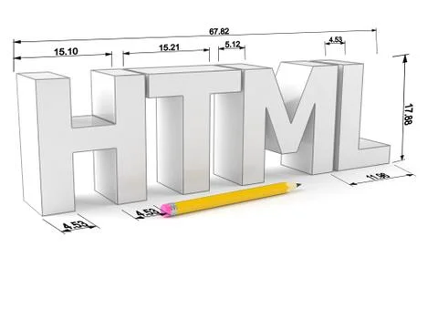 HTML text with pencil Illustrazione stock
