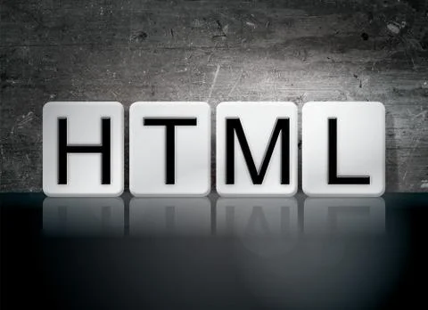 HTML Tiled Letters Concept and Theme Stock Illustration