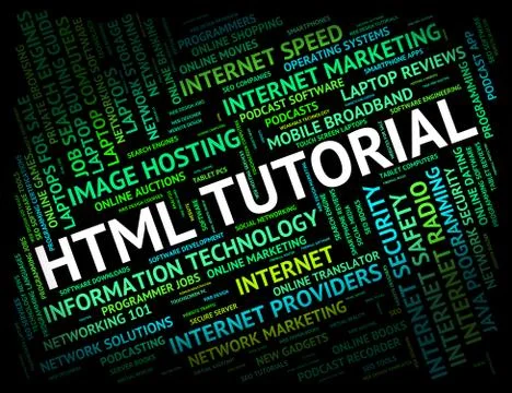 Html Tutorial Shows Hypertext Markup Language And Develop 스톡 일러스트