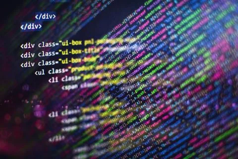 Html web design code for developers and designers Stock Photos