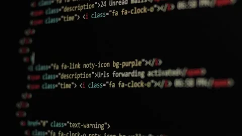 HTML Web Page Code Scrolling Programming code abstract technology background for Stock Footage 108211766
