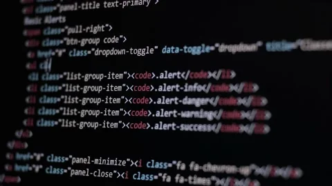 HTML Web Page Code Scrolling Programming code abstract technology background for Stock Footage 108211818