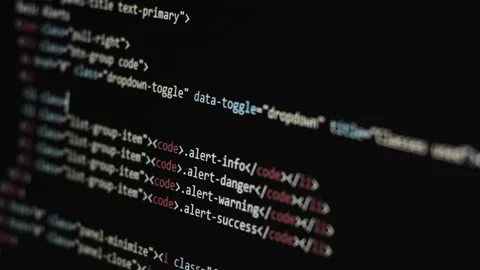 HTML Web Page Code Scrolling Programming code abstract technology background for Stock Footage 108211853