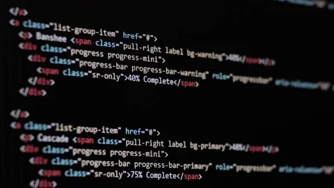 HTML Web Page Code Scrolling Programming code abstract technology background for Stock Footage 108211900