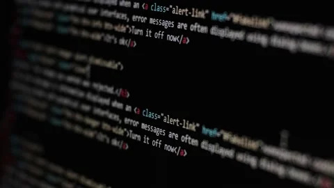 HTML Web Page Code Scrolling Programming code abstract technology background for Stock Footage 108211905