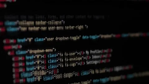 HTML Web Page Code Scrolling Programming code abstract technology background for Stock Footage 108211960