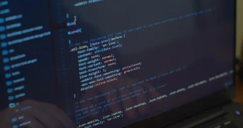 HTML Web Page Code Scrolling. Stock Footage 129445279