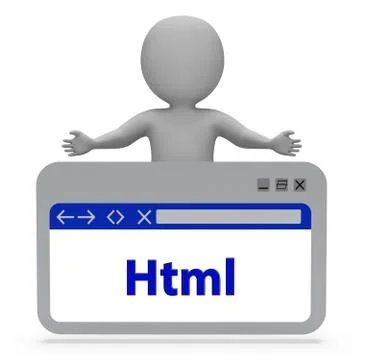 Html Webpage Indicates Hypertext Markup Language 3d Rendering Stock-Illustration