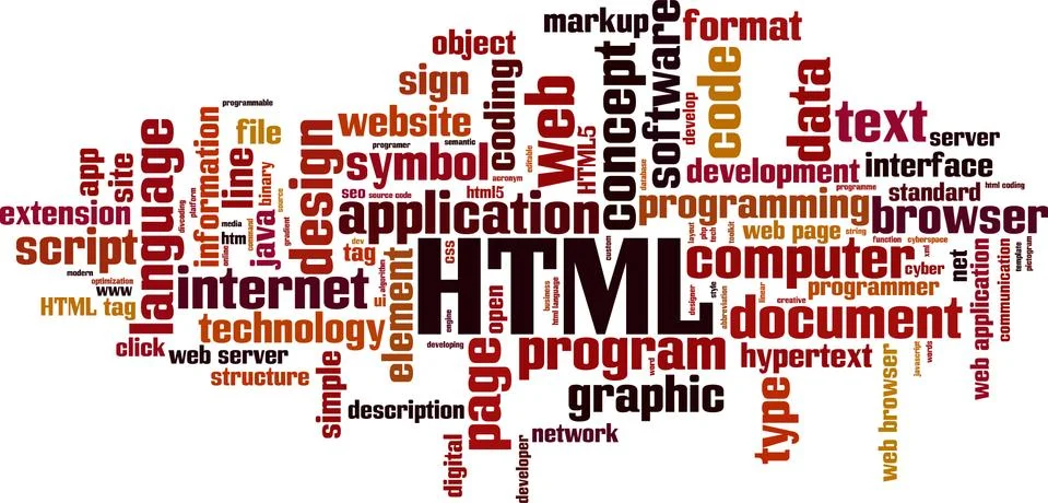 HTML word cloud Stock Illustration