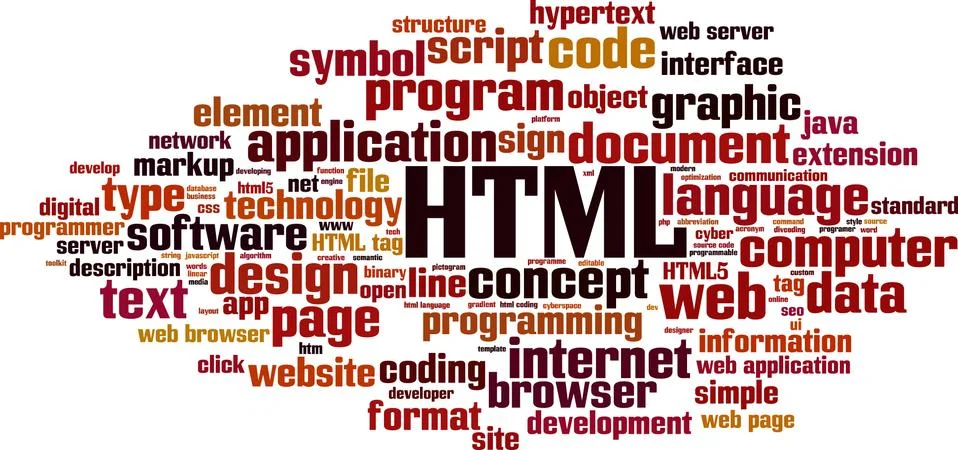 HTML word cloud Stock-Illustration