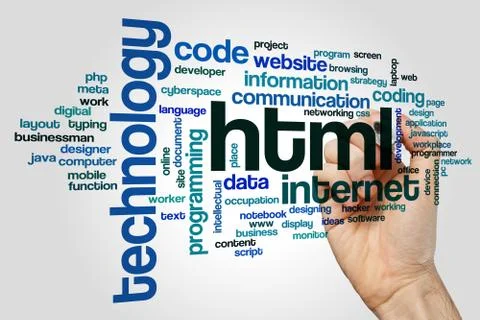 HTML word cloud Stock Photos