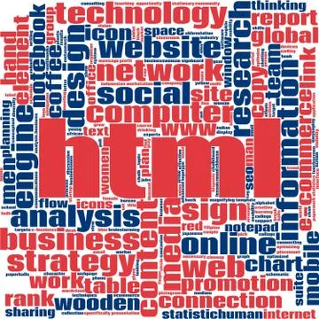 HTML word cloud Stock Photos