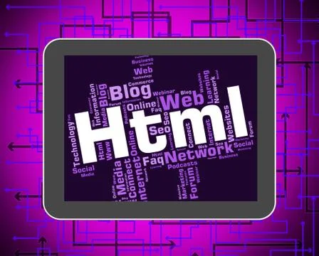 Html Word Indicates Hypertext Markup Language And Web Stock Illustration
