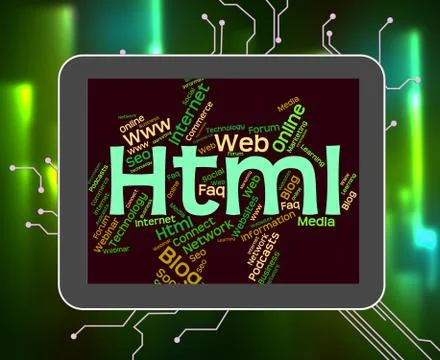 Html Word Indicates World Wide Web And Code Stock Illustration