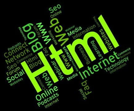 Html Word Represents World Wide Web And Words Stock Illustration