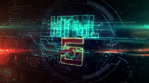 HTML5 coding symbol abstract animation Stock Footage 146169339