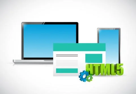 Html5 electronics and browser illustration Stock Illustration