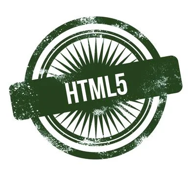 HTML5, green grunge stamp 스톡 일러스트