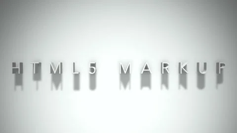 Html5 markup 3D title animation white text on a white background Vídeo Stock 299429578