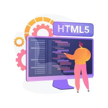 HTML5 programming vector concept metaphor Stock Illustration