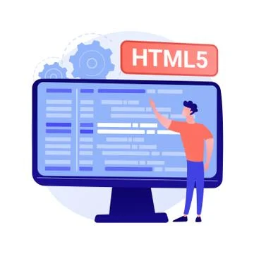 HTML5 programming vector concept metaphor Stock Illustration