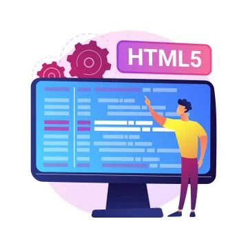 HTML5 programming vector concept metaphor Illustrazione stock