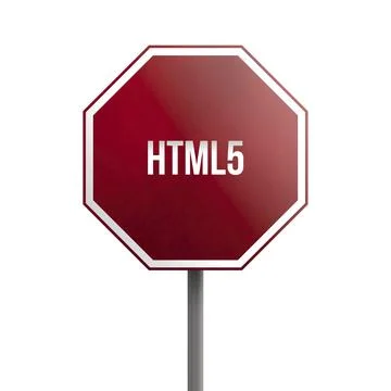 HTML5, red sign isolated on white background Stock-Illustration