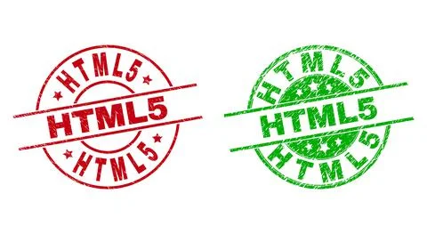 HTML5 Round Watermarks Using Distress Surface Stock Illustration