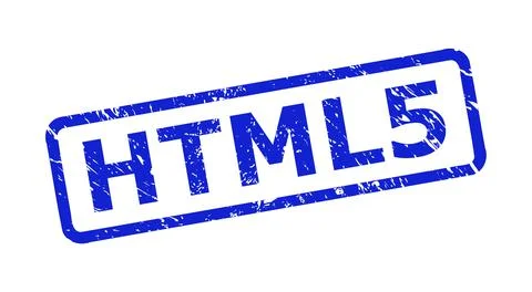 HTML5 Stamp with Corroded Style and Rounded Rect Frame Stockillustratie