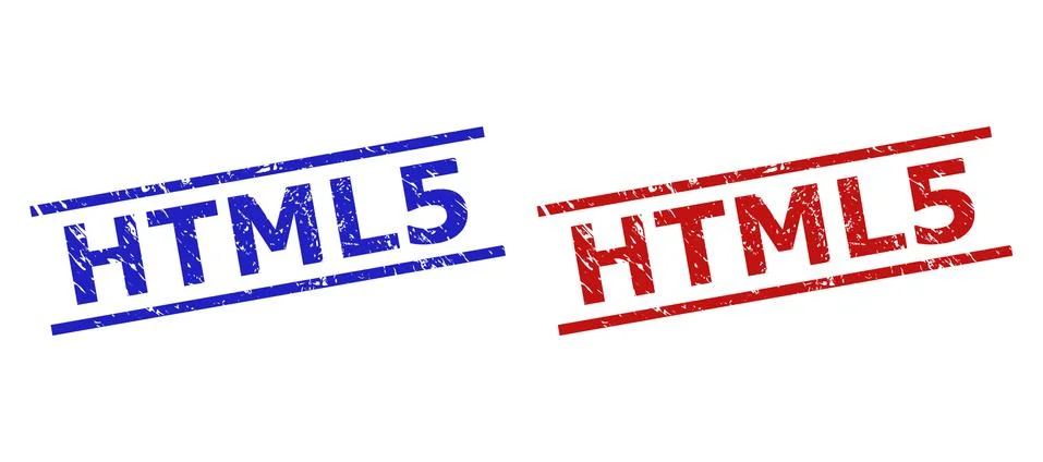 HTML5 Stamp Seals with Corroded Surface and Parallel Lines 스톡 일러스트