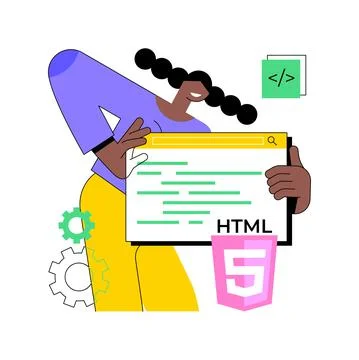 HTML5 website development abstract concept vector illustration. Illustrazione stock