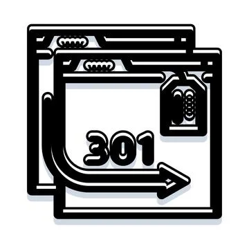 Http 301 permanent redirect web page migration イラスト素材