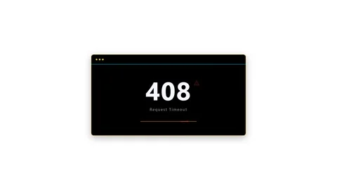 HTTP 408 Request Timeout Error - Terminal Window Motion Graphics, 4K Animation Stock Footage 341852276
