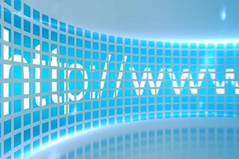 Http address on digital screen 库存插图